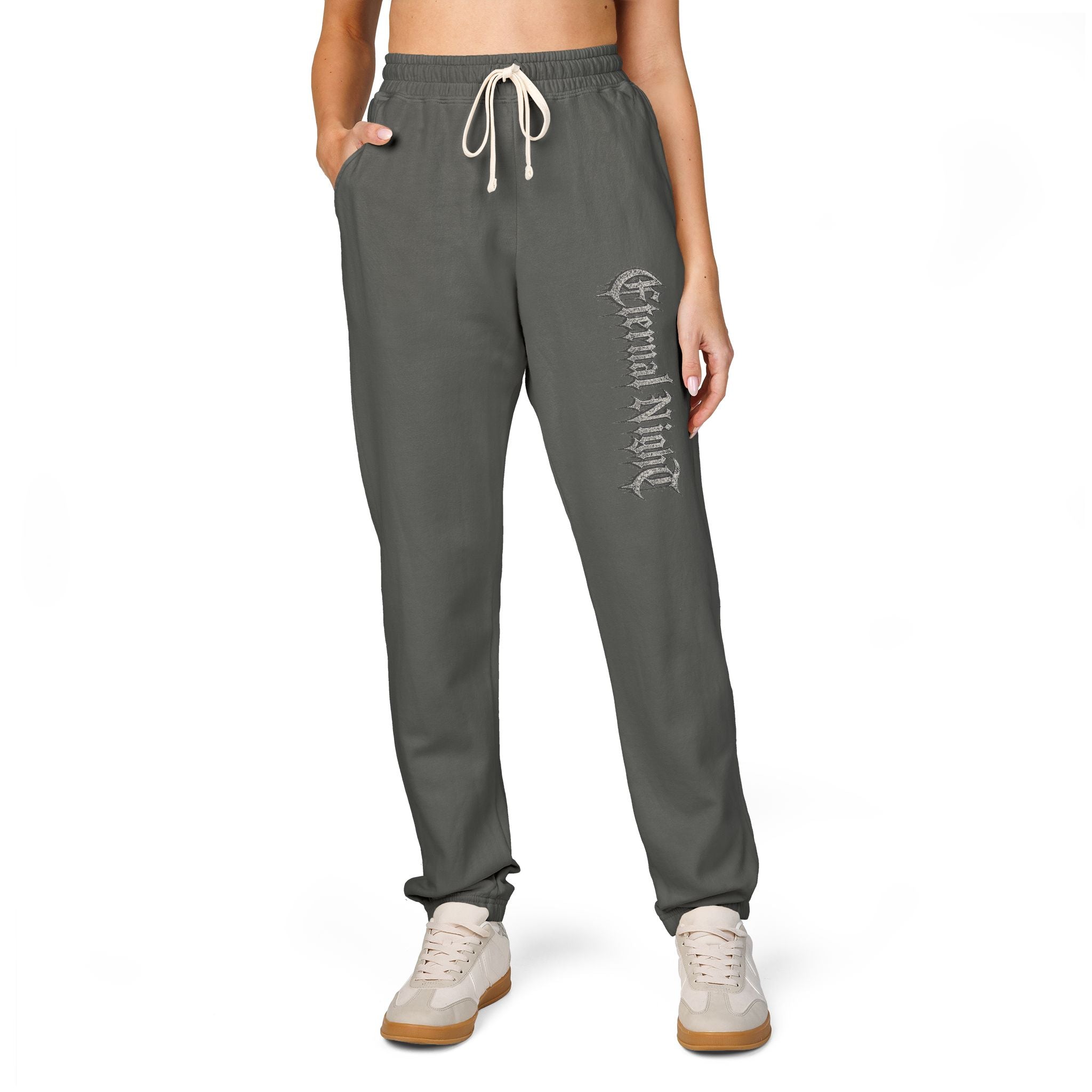 Garment-Dyed Fleece Sweatpants — Vertical Script Logo Joggers