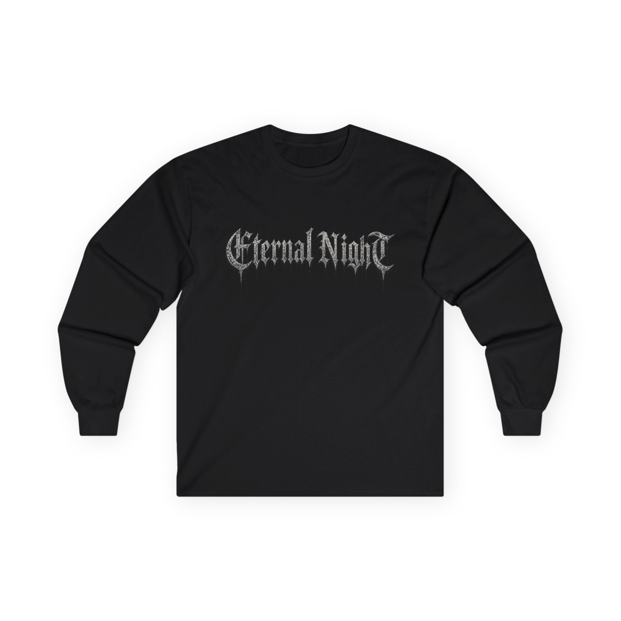 Eternal Night Long Sleeve Tee — Gothic Moonlit Raven Graphic
