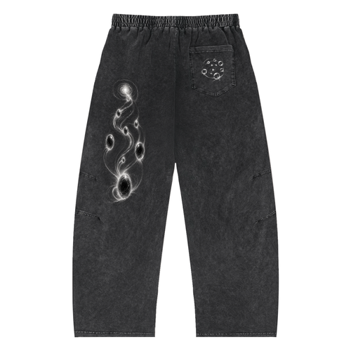 Snow Wash Drawstring Cotton Pants