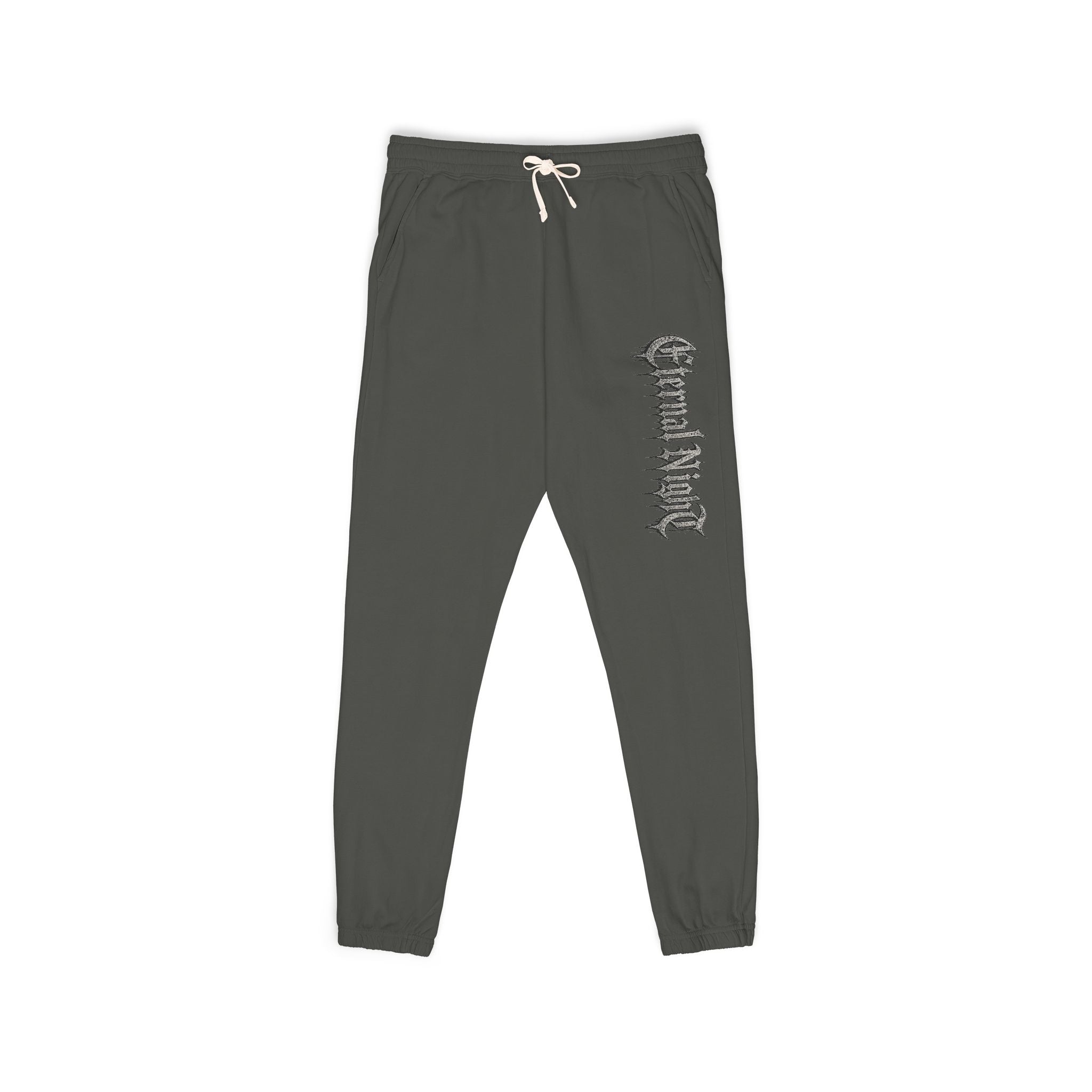 Garment-Dyed Fleece Sweatpants — Vertical Script Logo Joggers
