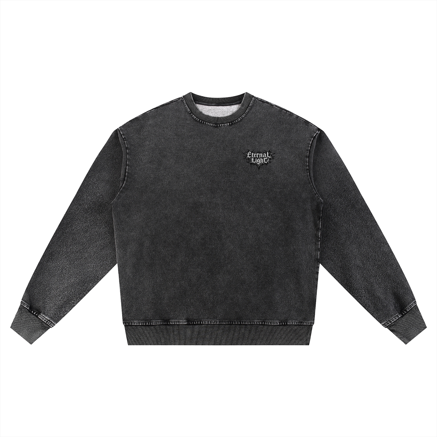 Snow Wash Oversized Crewneck Sweatshirt
