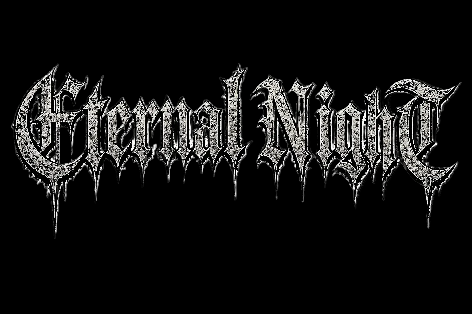 Gothic-style text 'Eternal Night' on a black background
