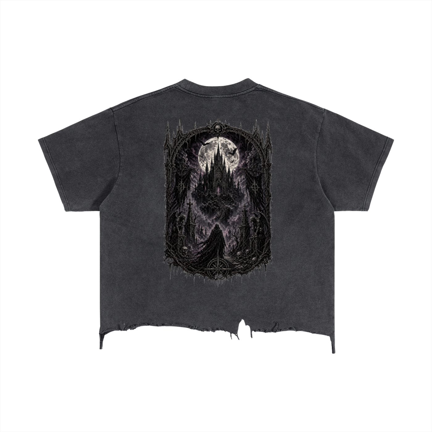 Vintage Wash Boxy Distressed Hem T-Shirt