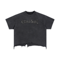 Vintage Wash Boxy Distressed Hem T-Shirt