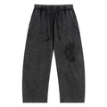 Snow Wash Drawstring Cotton Pants