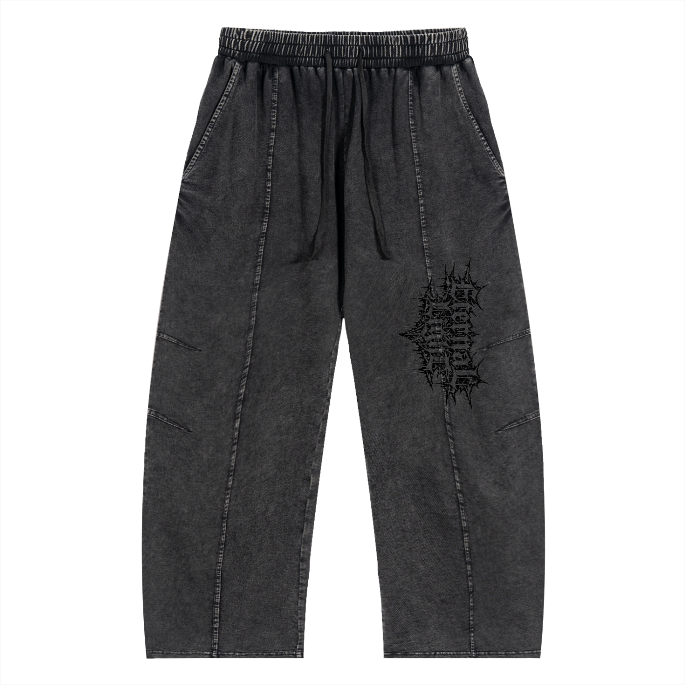 Snow Wash Drawstring Cotton Pants