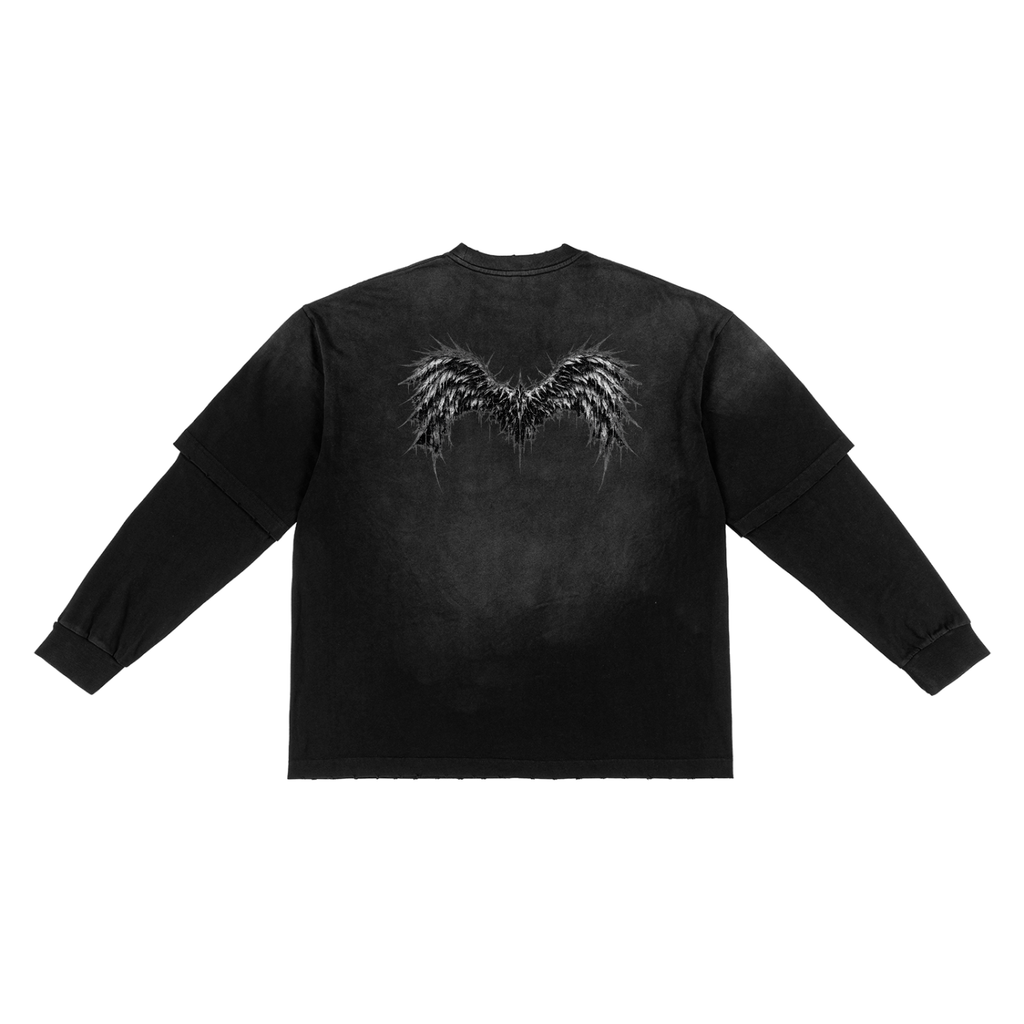 Sunfade Hand-Frayed Faux Two-Piece T-Shirt
