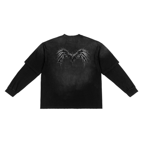 Sunfade Hand-Frayed Faux Two-Piece T-Shirt