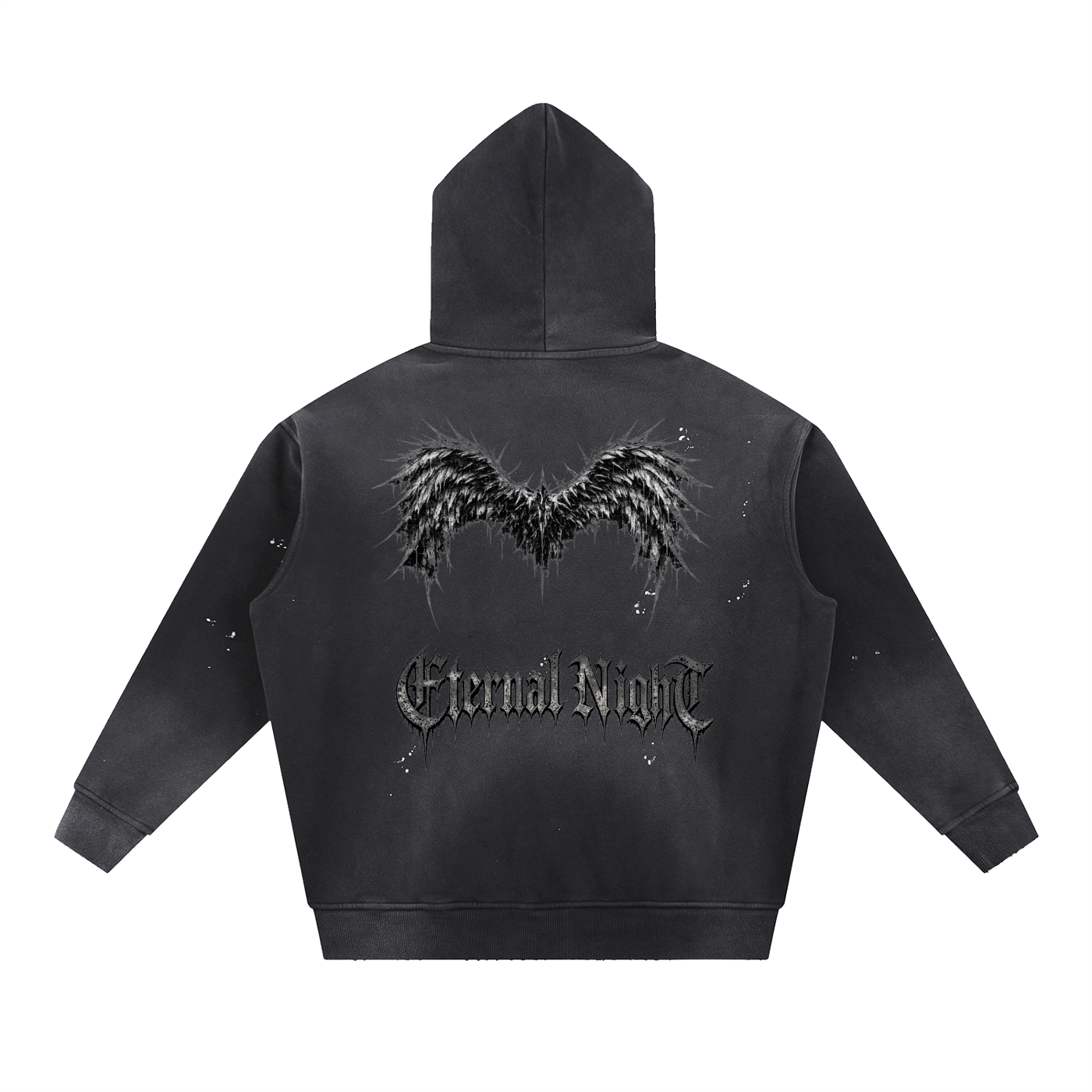 Vintage Washed Frayed Fleece Hoodie